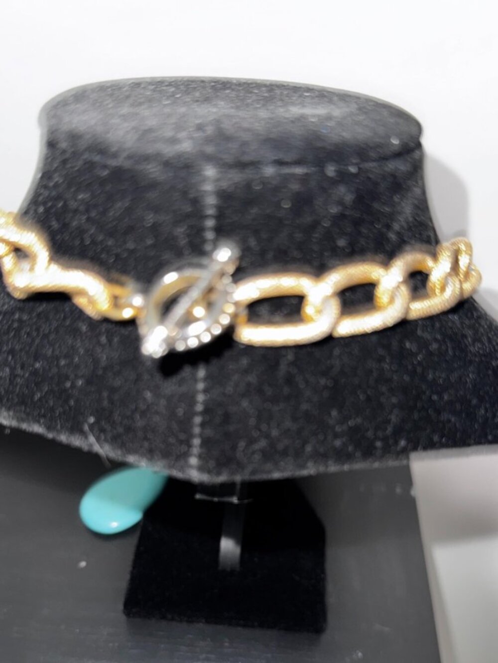 ✔️Turquoise & Blush Bold Statement Necklace – Gold Tone, Chic, Boho - Picture 4 of 4
